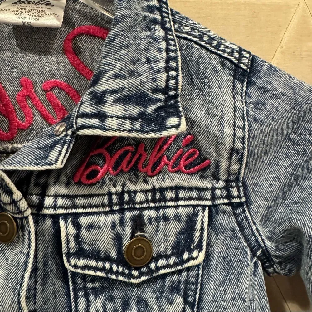 Barbie Embroidered Denim Jacket Size XS
